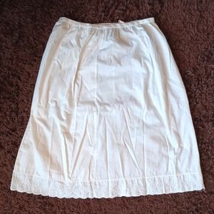 Vintage Union Made Cotton White Lace Slip